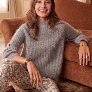 Sézane Dwee ribbed mock neck sweater in grey size L